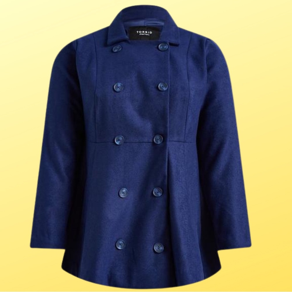 Torrid Wool Peplum Button Front Coat
